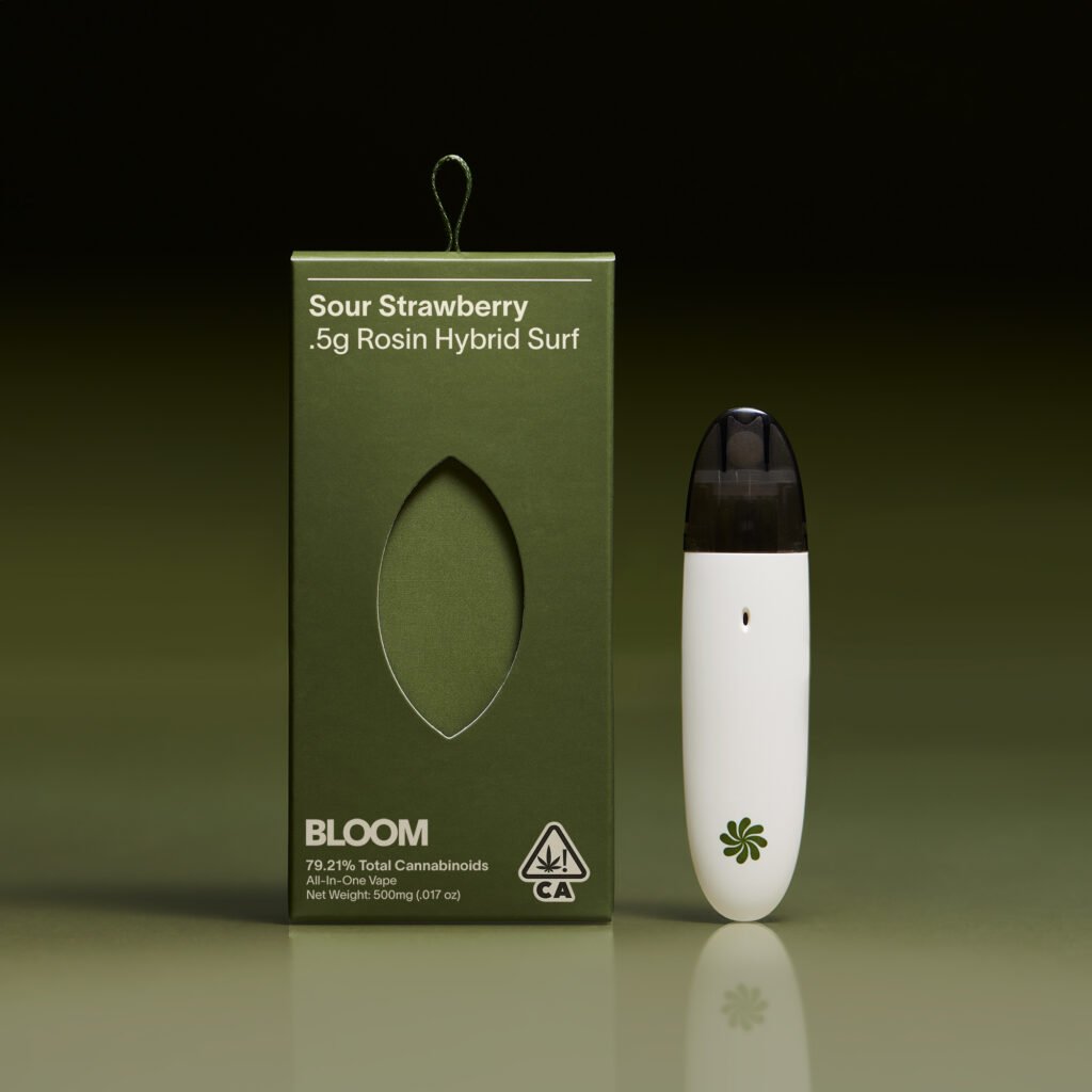 BLOOM Live Rosin Sour Strawberry cannabis vape